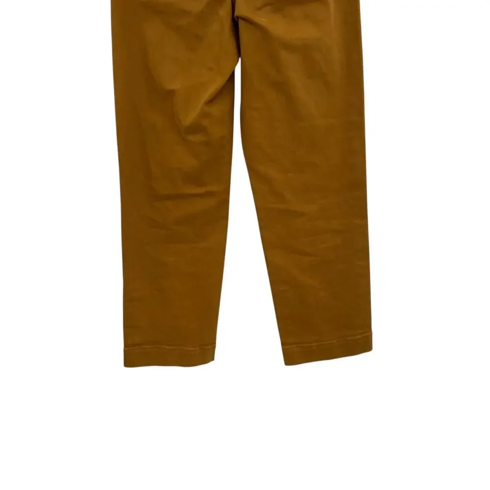 Everlane The Straight Leg Crop Pants Cotton Golden Brown Yellow Size 00‎